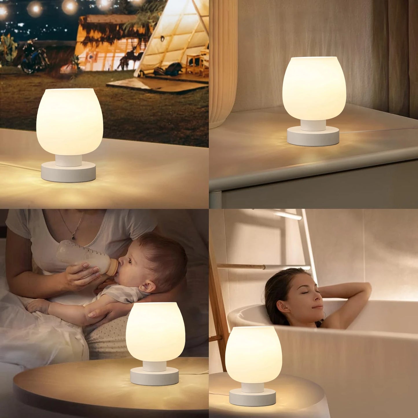 Modern Dimmable Table Lamps with Frosted Glass Design - Chic & Cheery Shopping