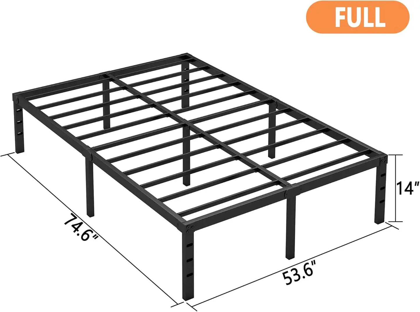 Sturdy 14 Inch Full Metal Bed Frame No Box Spring Needed - Chic & Cheery Shopping
