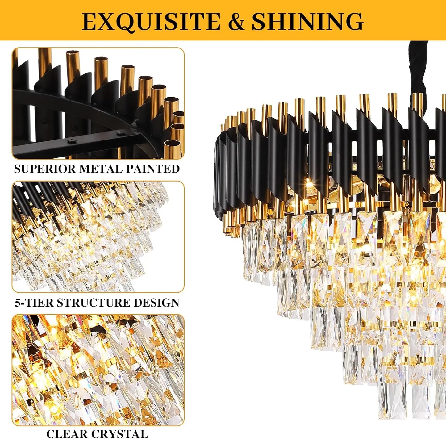 Luxury Crystal Pendant Light Chandelier for Home Decor - Chic & Cheery Shopping