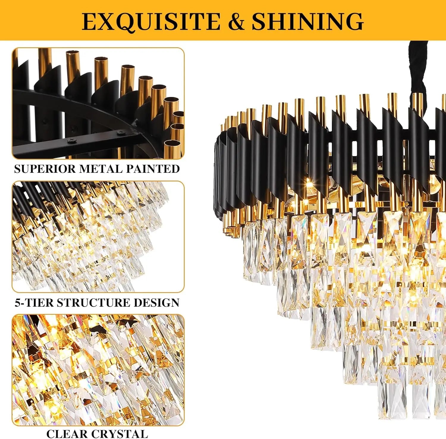 Luxury Crystal Pendant Light Chandelier for Home Decor - Chic & Cheery Shopping
