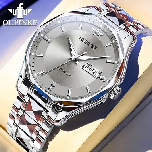 OUPINKE 3295 Luxury Tungsten Steel Mens Waterproof Watch - Chic & Cheery Shopping