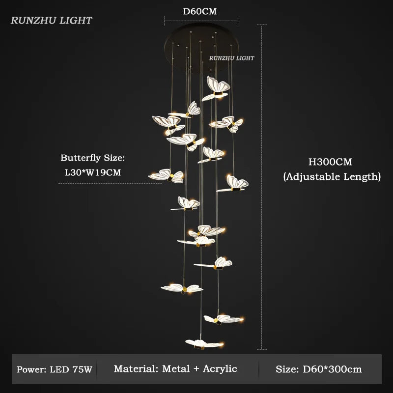 Butterfly Chandelier Bedroom Lamp Creative LED Pendant Light - Chic & Cheery Shopping