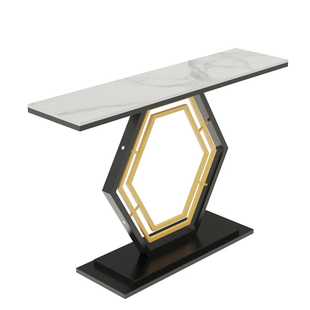 LUVODI Modern Console Table with Sintered Stone Top - Chic & Cheery Shopping